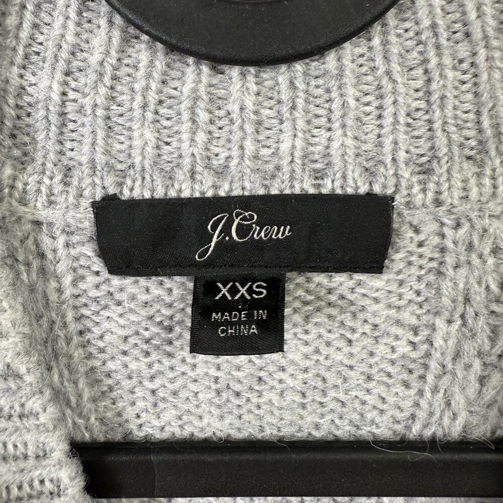 J Crew Crew Neck Cable Knit Sweater Women's XXS Grey Acrylic/Alpaca Blend Grey - Picture 8 of 16